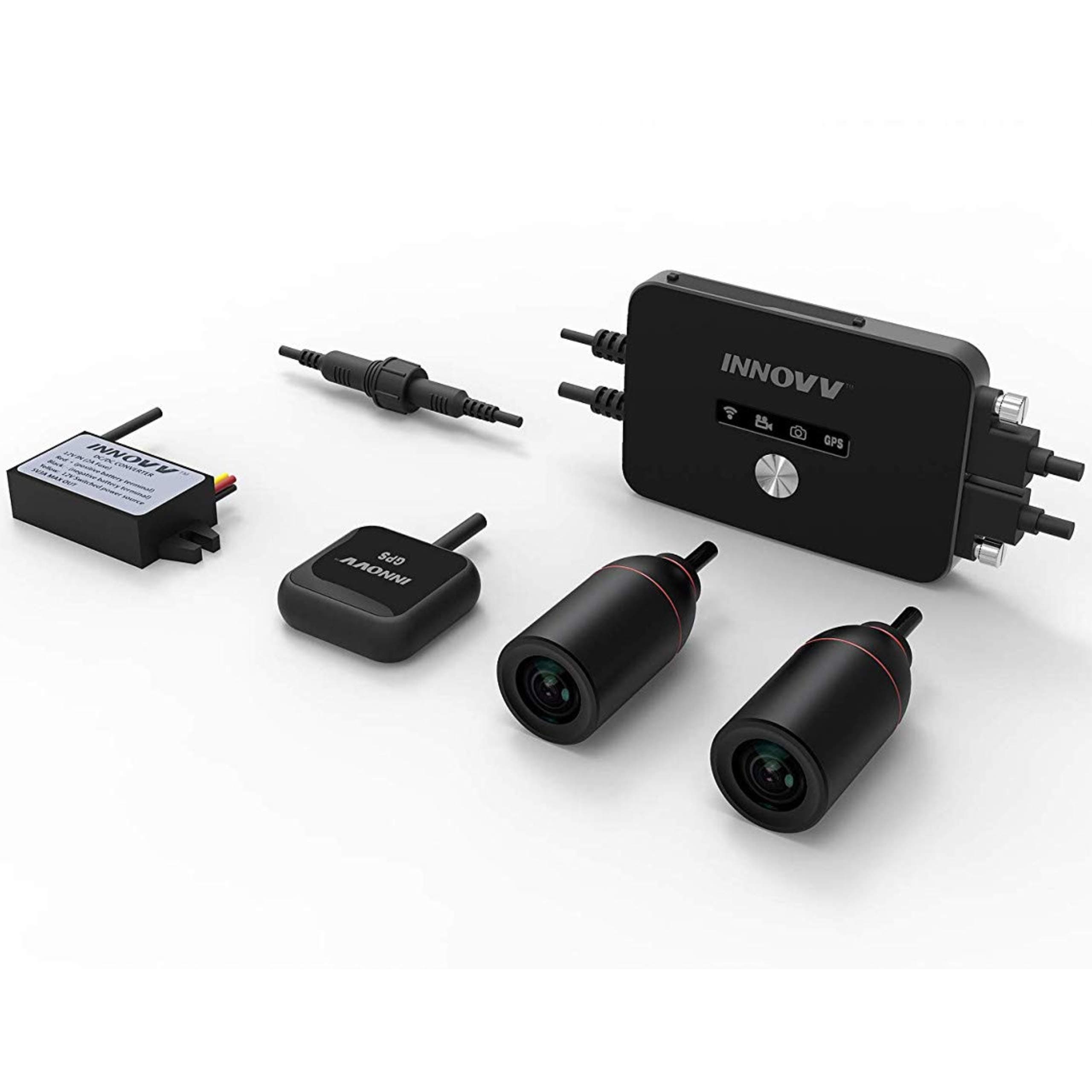 INNOVV K2 2019 Edition Motorcycle Dual Front and Rear Back Fitted Motorbike Camera. Dash Cam. Loop Record. Parking Mode. Auto On/Off. Wifi App