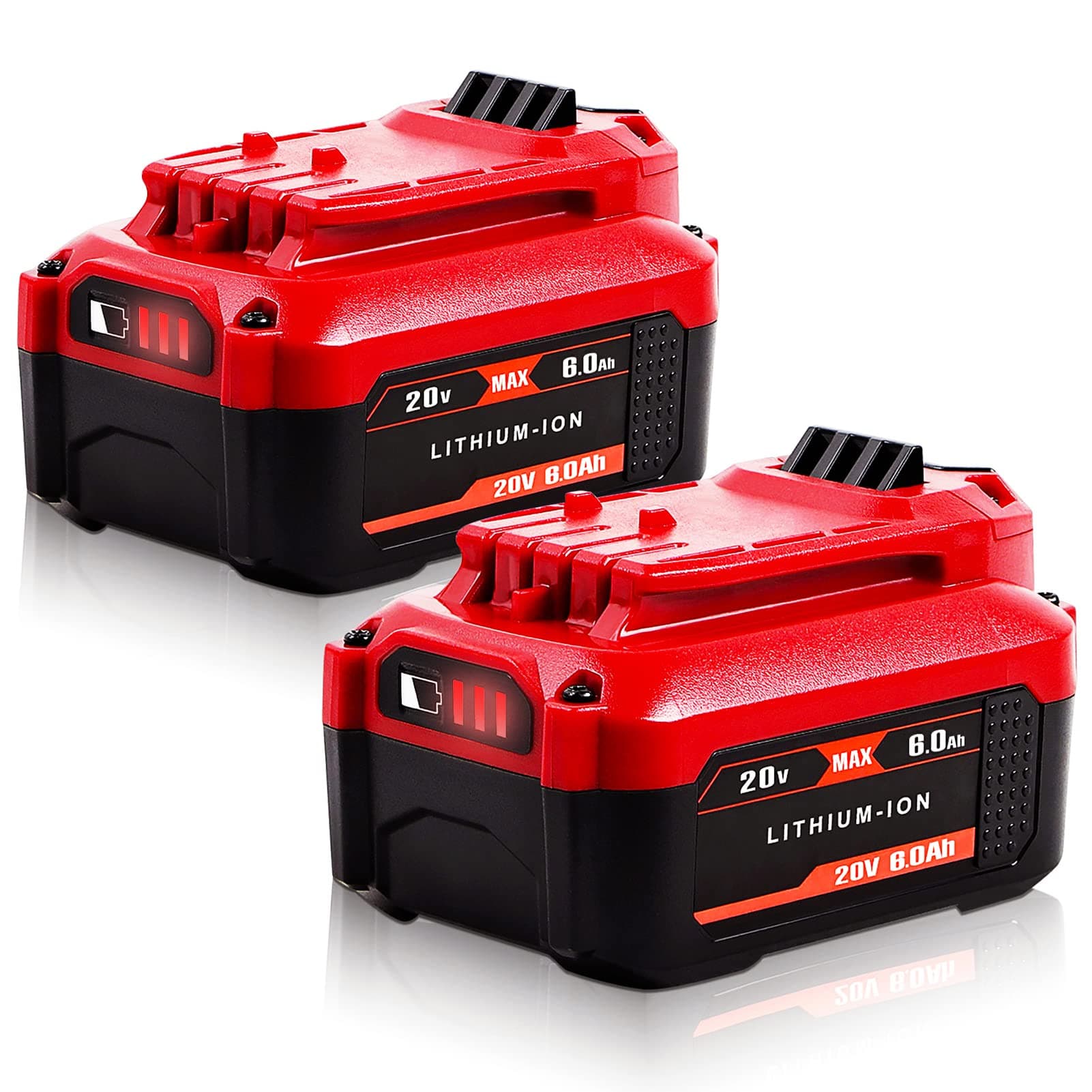 TenHutt 【Upgrade】 2Pack 20V 6.0Ah Replacement Battery for Craftsman 20V Battery V20 Lithium ion for CMCB205 CMCB204 CMCB206 CMCB202 CMCB201 20V Cordless Power Tools Craftsman 20V Battery