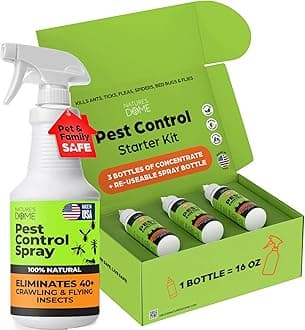 Pest Killer Starter Kit, Makes 48 Oz (3 Concentrate Vials + 1 Reusable Sprayer) Plant-Based Ant, Roach, Spider & Fly Killer Spray | Indoor/Outdoor, Child & Pet Safe Essential Oil Formula