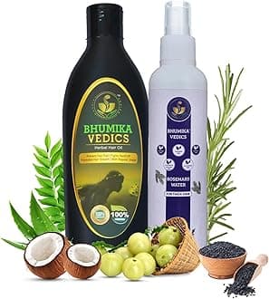Bhumika Vedics Herbal Hair Care COMBO PACK Hair Oil For Men & Women 200ML |BHUMIKA VEDICS Rosemary Water Spray For Hair Growth (200 ml) Promotes Hair Growth & Reduces Hair Fall