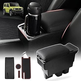 Autorder Center Console Storage Box for Suzuki Jimny JB64W/JB74W 2018-2025 Accessories Armrest Box Replacement with Cup Holder Insert