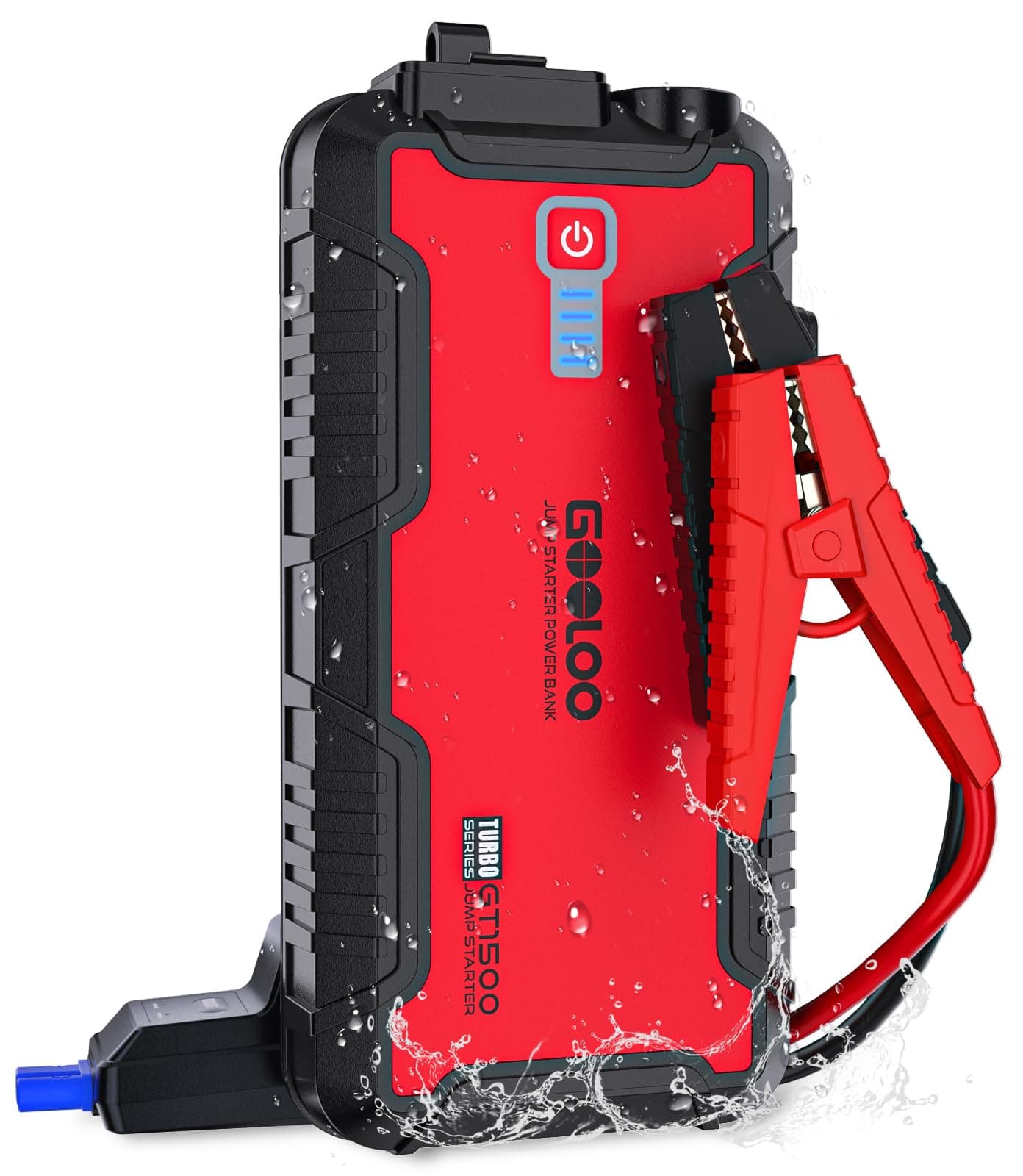 GOOLOO Jump Starter Battery Pack - 1500A Peak Car Jump Box, Water-Resistant Battery Booster for Up to 8.0L Gas or 6.0L Diesel Engine,12V SuperSafe Portable Jumper Starter GT1500