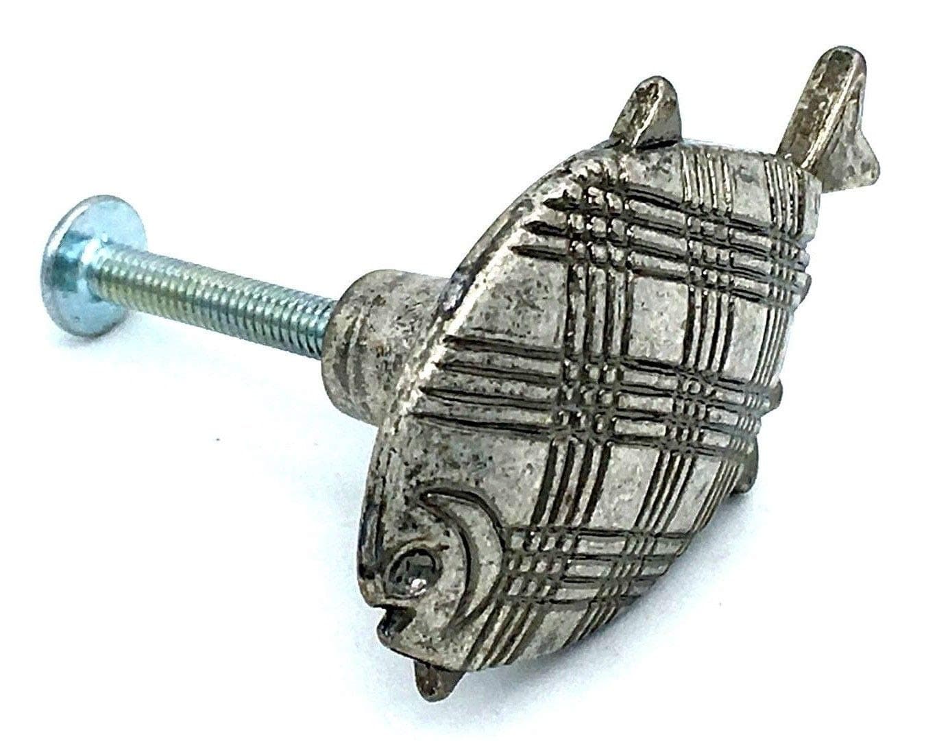 1 x Antiqued Silver Effect Moonfish sea Themed knob