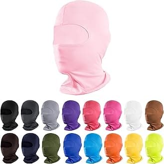 Pukavt Balaclava Face Mask, Ski Mask for Men Women, UV Protection Windproof Scarf for Motorcycle Snowboard Cycling Light Pink