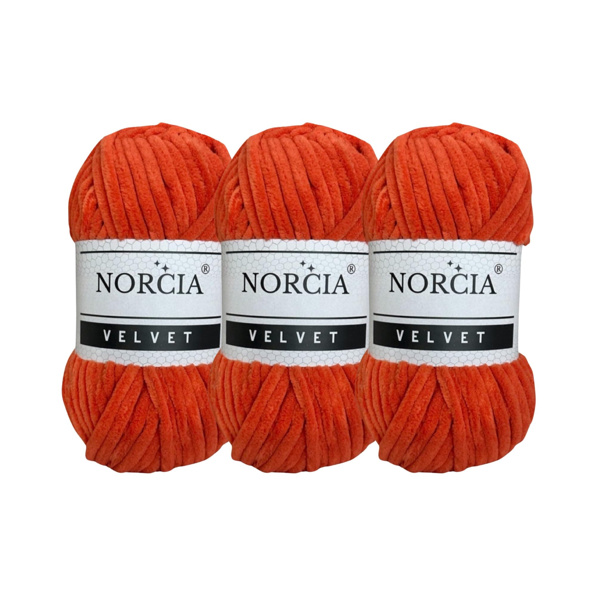 Soft Velvet Yarn Chenille Yarn for Crocheting Super Bulky 3x100g (3x75 yds) Baby Blanket Yarn for Knitting Amigurumi Yarn for Crochet Weaving Craft (Orange, 3 Skeins)