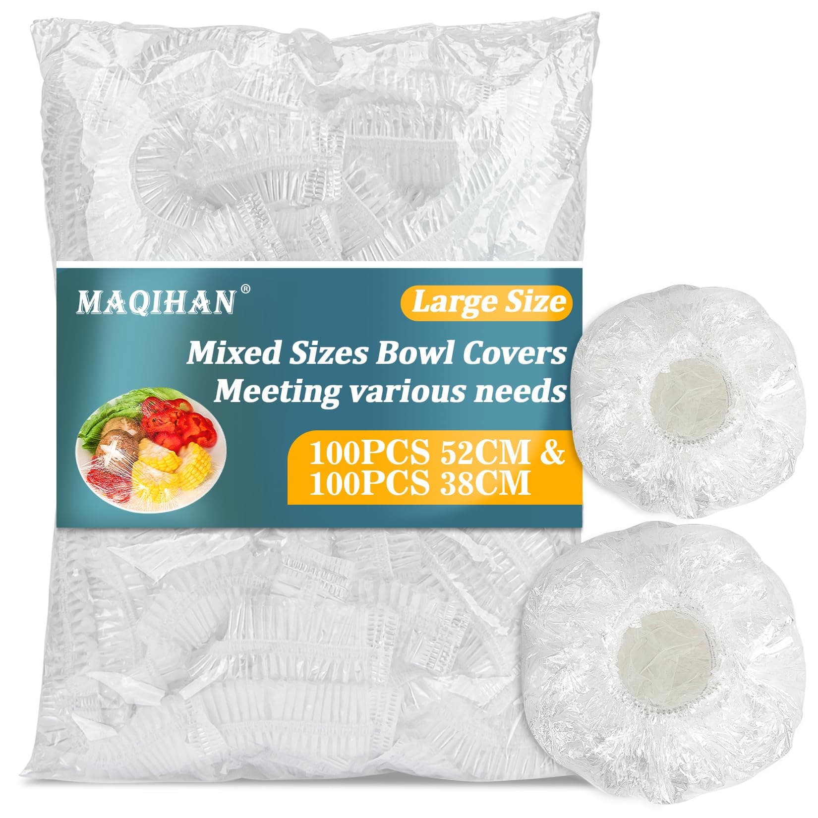 MAQIHAN 200 Bowl Covers Bread Proofing - Multiple Sizes Plastic Wrap Food Sourdough Bread Baking Bread Rising Elastic Reusable Plate Covers Outdoor Food Fresh Keeping Bags Hair Deep Conditioning Cap