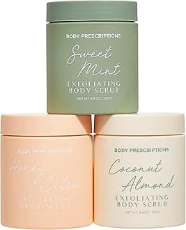 Exfoliating Body Scrub – Body Cleanser for Nourished, Ultra-Smooth Skin, Honey Citrus, Coconut Almond, and Sweet Mint