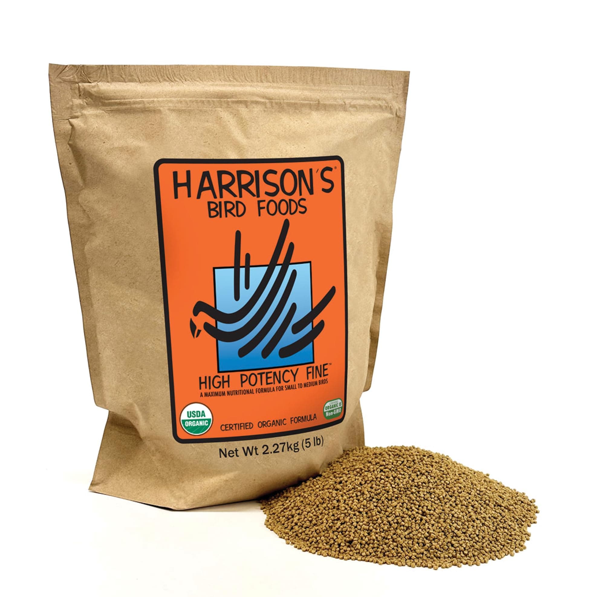 High Potency Maximum Nutritional Formula for Small to Medium Birds, Certified Organic Non-GMO Pet Bird Food, Vet-Developed, Suitable for All Life Stages, 2.27 kg/ 5 lb