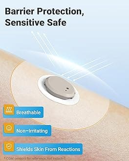 Libre 3 Sensor Covers Solution Kit - 20 Pack Libre 3 & Plus Covers Waterproof, 20 Skin Barrier Wipes & 20 Adhesive Remover Wipes for Enhanced Adhesion & Skin Protection (Tan)