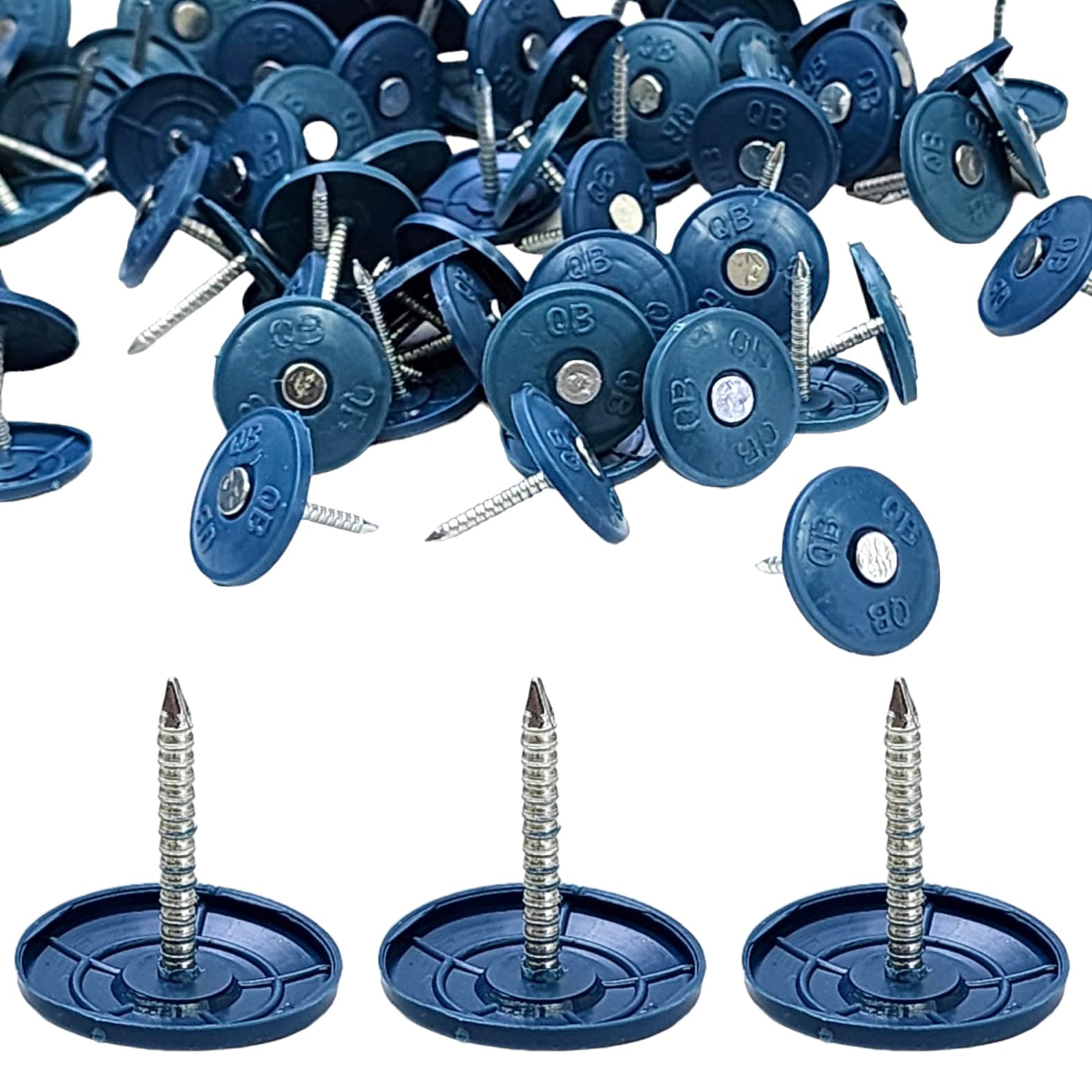 (500 Pack) Round Plastic Cap Nail 1 Inch Roofing Nails Galvanized Tar Paper Nails for House Wrap Fastening Foam Board Roofing Felt Insulation Film (500)