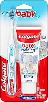 Colgate My First Toothbrush and Toothpaste Starter Kit - Green, Ages 0-2