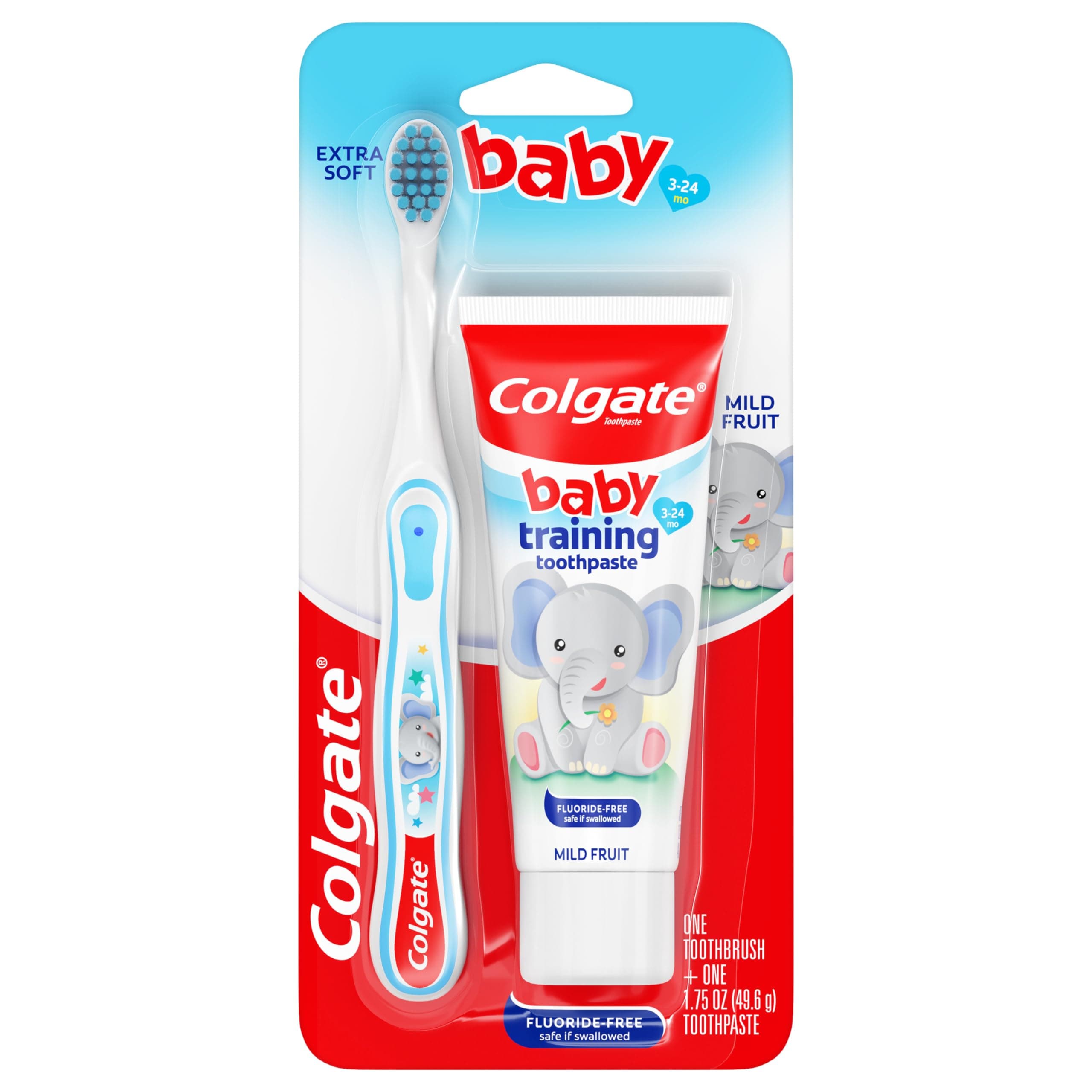 Colgate My First Toothbrush and Toothpaste Starter Kit - Green, Ages 0-2