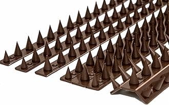 Cat Intruder Deterrent Repellent Wall Fence Spikes: Pack of 10 (4.5M to 13.5M) - BROWN