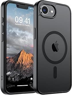 SUPFINE iPhone 16e 2025 Magnetic Case (MagSafe Compatible) (Military Grade Drop Protection) Slim Translucent Matte Shockproof Anti-fingerprint Case for iPhone 16e 2025 Black