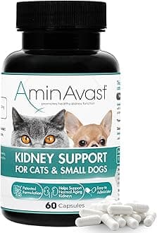 Small Dogs & Cat Kidney Support - Promotes Healthy Kidney Support in Cats & Small Dogs - 300mg, 60 Capsule