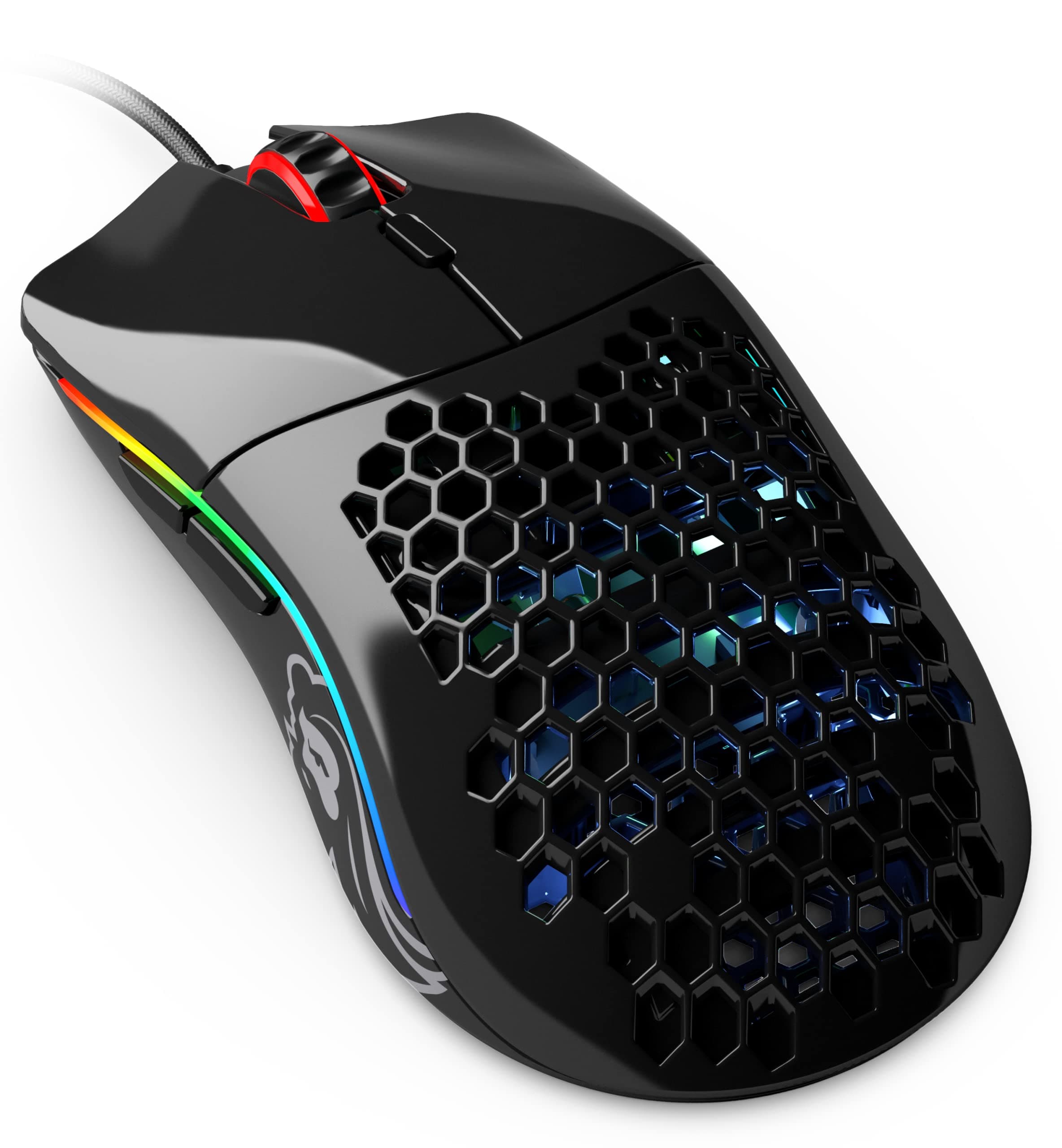 Glorious Gaming Mouse - Model O 67 g Light Weight Gaming Mouse Honeycomb, Glossy Black Mouse, Wired Mouse