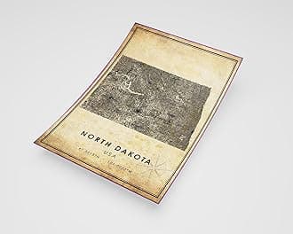 MG Global Rustic Poster of North Dakota Usa | 11x17 12x18 16x24 24x36 Vintage Unframed Print | Antique Hometown City Wall Art for Gift | Home Office Decor