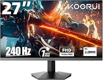 27 inch 240HZ FHD Gaming Monitor DCI-P3 90% Color Gamut 1MS,1080P, Freesync,DisplayPort.HDMI Cable Black VESA