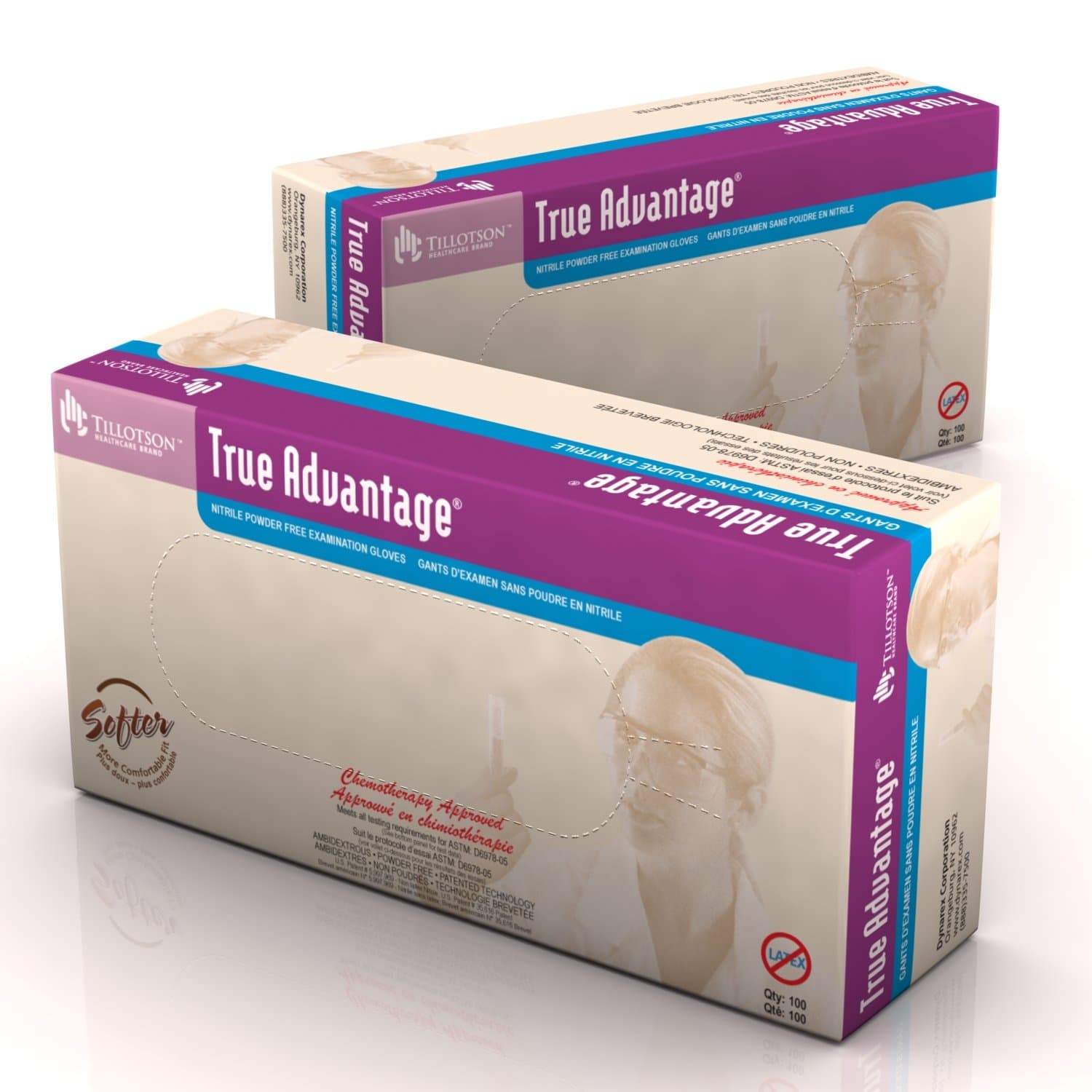 Tillotson True Advantage Purple Nitrile Gloves - X-Large - HALF CASE - 5 BOXES