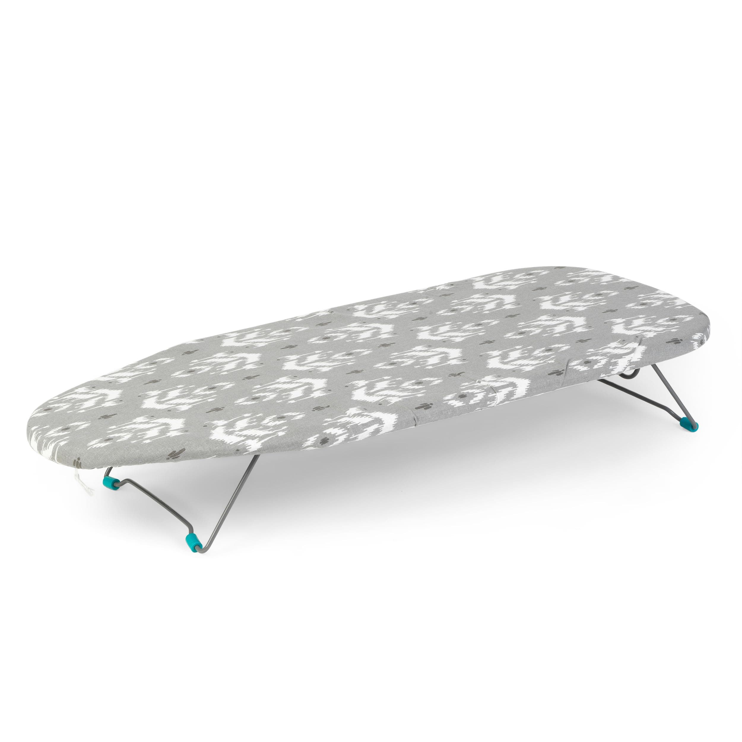 Beldray LA023735IKATEU7 Tabletop Ironing Board - 76 x 31cm, Machine Washable 100% Cotton Ikat Cover, Felt Underlay, Lightweight, Easily Foldable With Hanging Hook Perfect for Travel & Small Spaces
