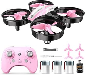 Mini Drone for Kids and Beginners HS210 Pink RC Nano Quadcopter Indoor Small Helicopter Plane with Auto Hovering, 3D Flip, Headless Mode and 1 Rechargeable Battery, Great Gift Toy for Boys