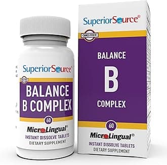 Balance B Complex - Energy Support Supplement with Folic Acid & B Vitamins - Supports Heart & Muscle Health - B Vitamin Supplement Aids Immune Health - 60 Instant Dissolve Tablets