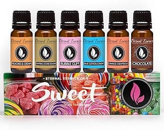 Eternal Essence Oils Sweet Gift Set of 6 Premium Grade Fragrance - Bubble Gum, Orange Creamsicle, Peaches &.