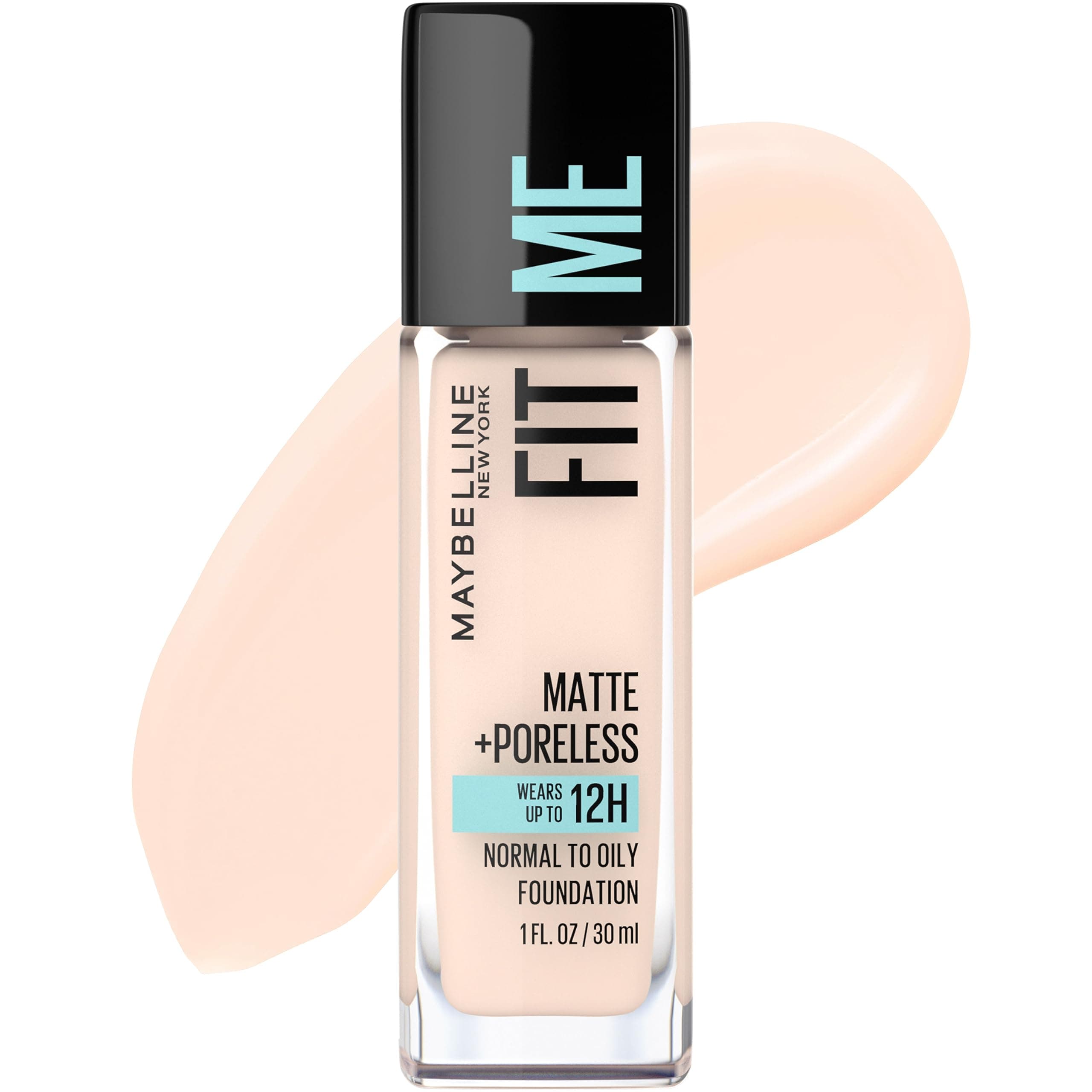 Maybelline New York Fit Me Matte + Poreless Liquid Foundation Makeup, Fair Porcelain, 1 fl; oz; Oil-Free Foundation
