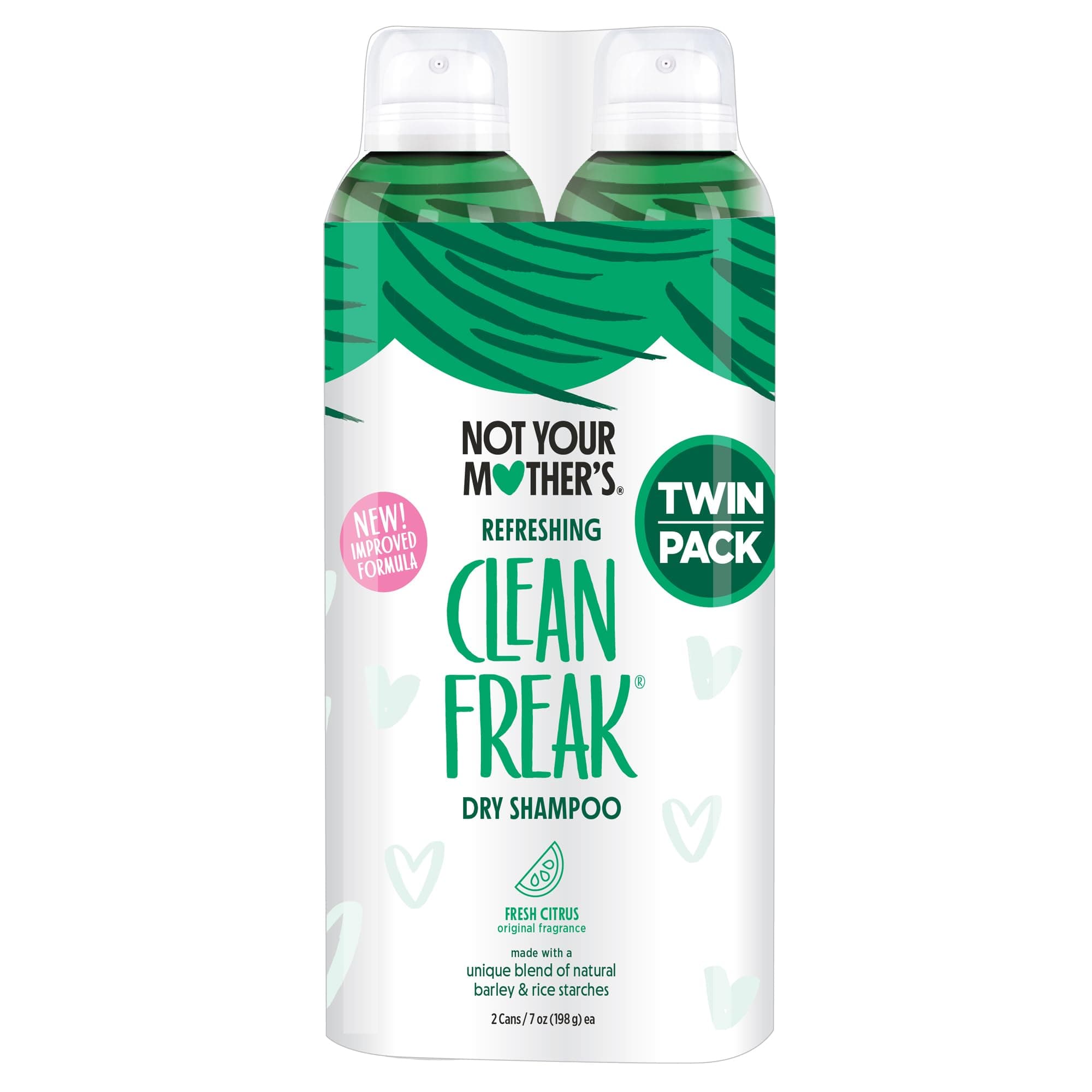 Not Your Mother's Clean Freak Refreshing Dry Shampoo (2-Pack) - 7 oz - Waterless Shampoo Instantly Absorbs Oil - Hair Essentials for All Hair Types