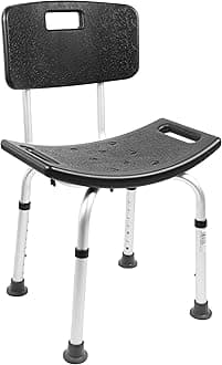 PEPE Mobility Shower Chair to Sit on in Shower, Height Adjustable with Non-Slip Tips, Removable Backrest, Tool-Free Assembly, Safety Bath Seat