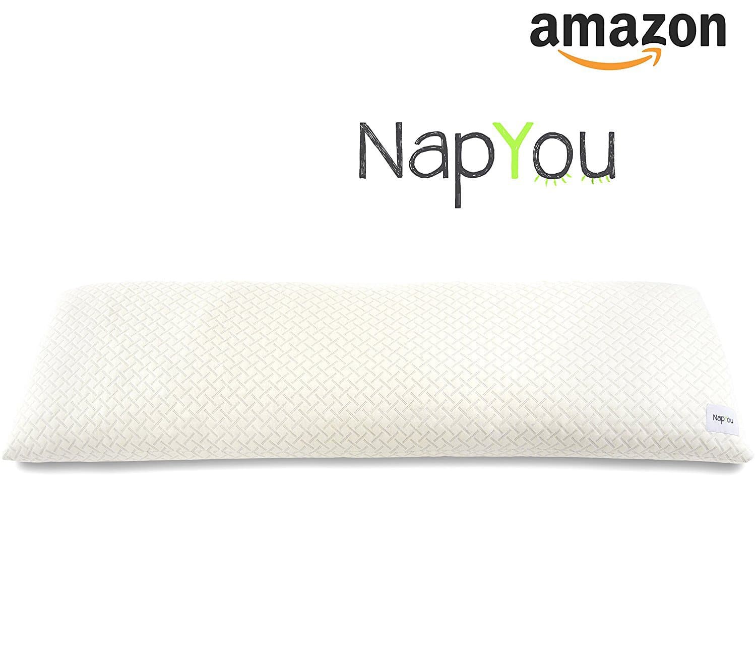 OFFICIAL Amazon Exclusive Shredded Certipur Memory Foam Body Pillow with Unique and Luxury Pillow Design for Ultimate Breathability and Density made with Organic Cotton