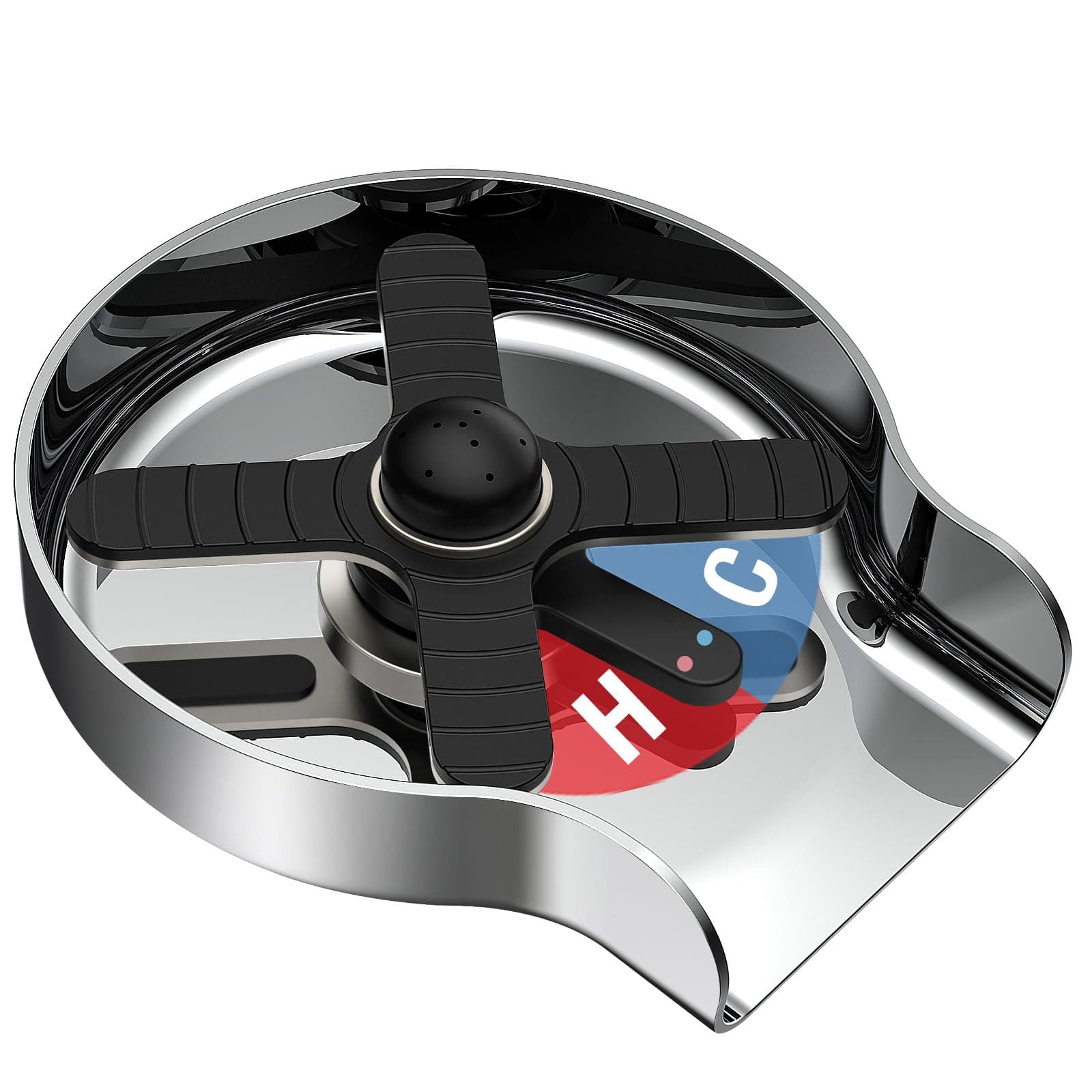 HGN Kitchen Sink Hot and Cold Glass Rinser,Temperature Adjustable Metal Cup Washer for Kitchen Sinks,Kitchen Sink Accessories,Chrome