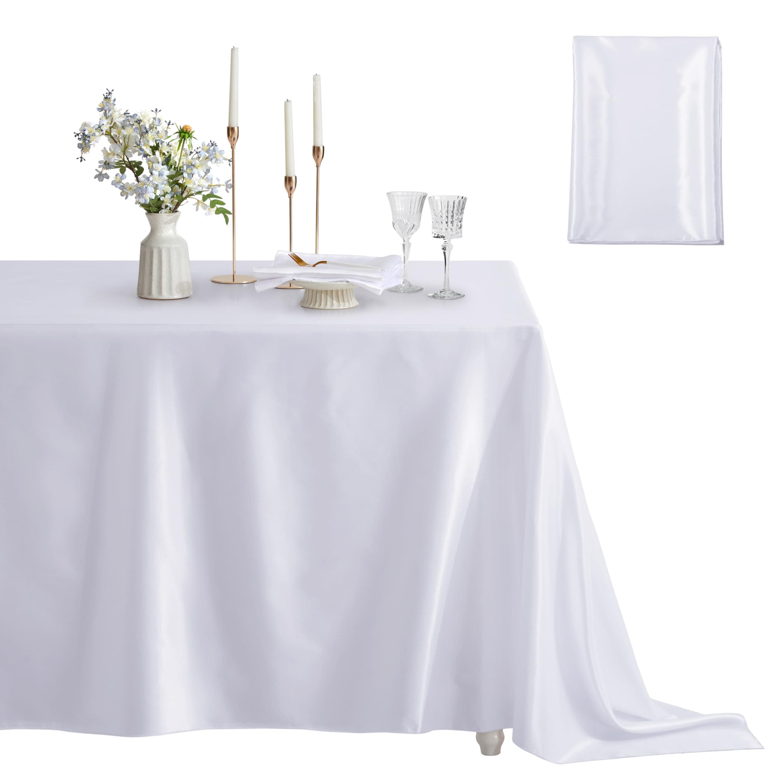 1 Pack Square Satin Table Cover Silkly Soft Table Cloth, Satin Dining Table Cloths for Wedding Banquet Table Decoration, Dining Room, Indoor and Outdoor Use, 52 x 52 Inches, Taupe