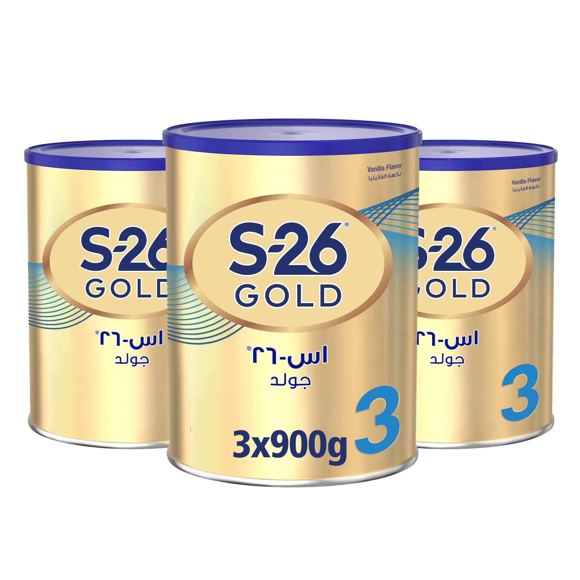 S26 Nestle Gold Stage 3 Growing Up Formula, From 1 to 3 Years, 900g, Pack of 3