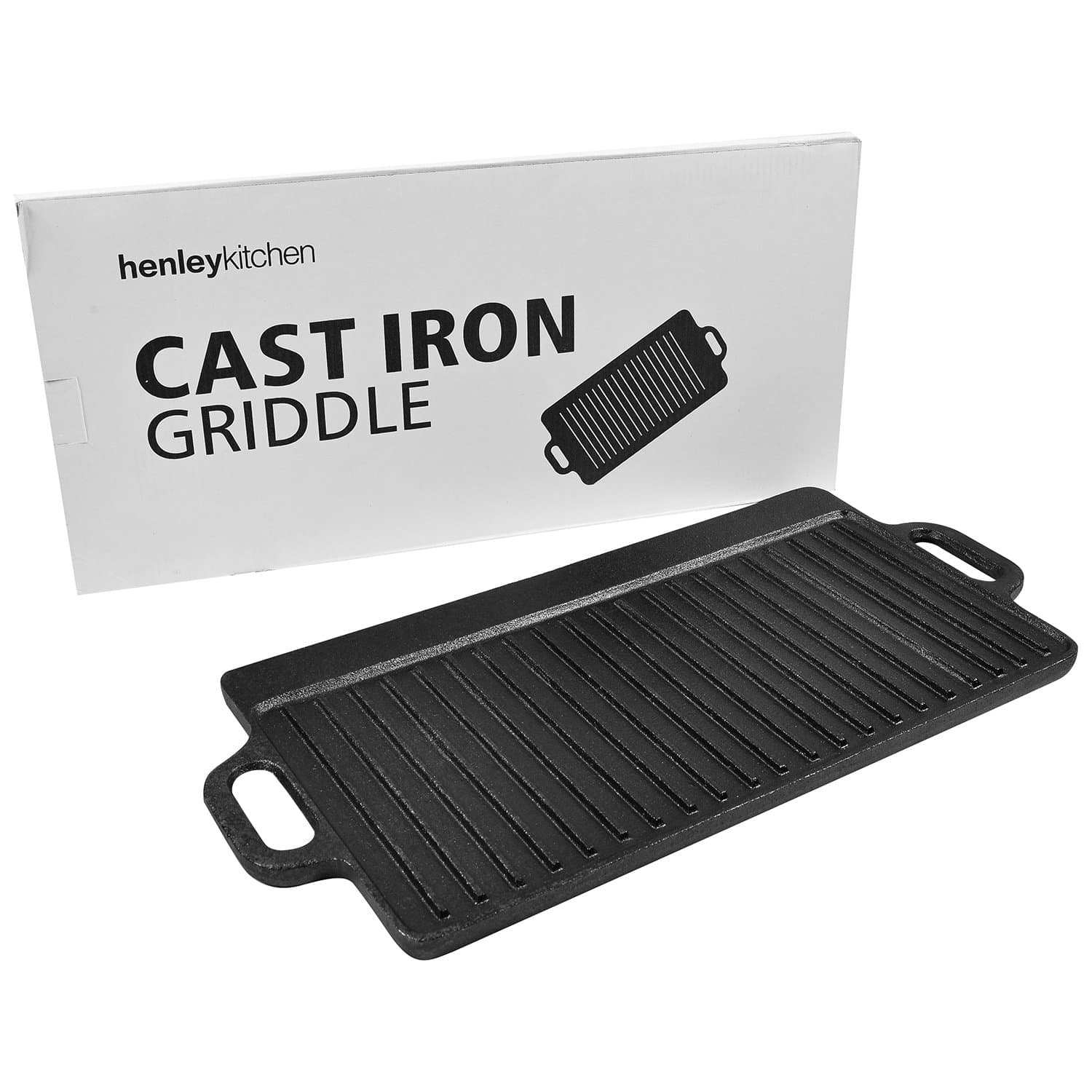 Pre-Seasoned Cast Iron Griddle (Double-Sided) - Classic Cast Iron Griddle (18" x 9")