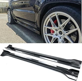 Set 4Pcs Side Skirts ABS Compatible with Jeep Grand Cherokee SRT8 WK2 / Trackhawk 2012-2021 Exterior Side Skirt Extension Lip Panels Splitter (Carbon Fiber Print)