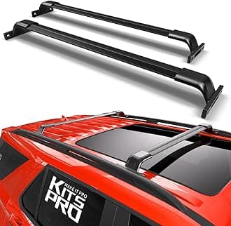 KitsPro 260lb Roof Rack Cross Bars for 2016-2019 Ford Explorer (ONLY FIT Factory Raised Side Rails), Matte Black Heavy Duty Aluminum Cargo Crossbar