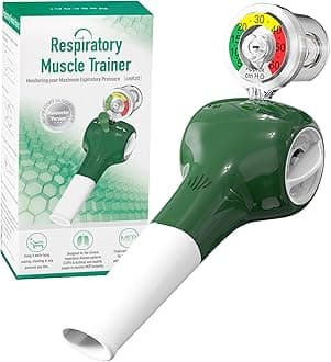 Breathing Exercise Device for Lungs, Inspiratory Respiratory Muscle Trainer for Athletes, Lung Exerciser Device for Adults, Children, Swimmers, Smokers