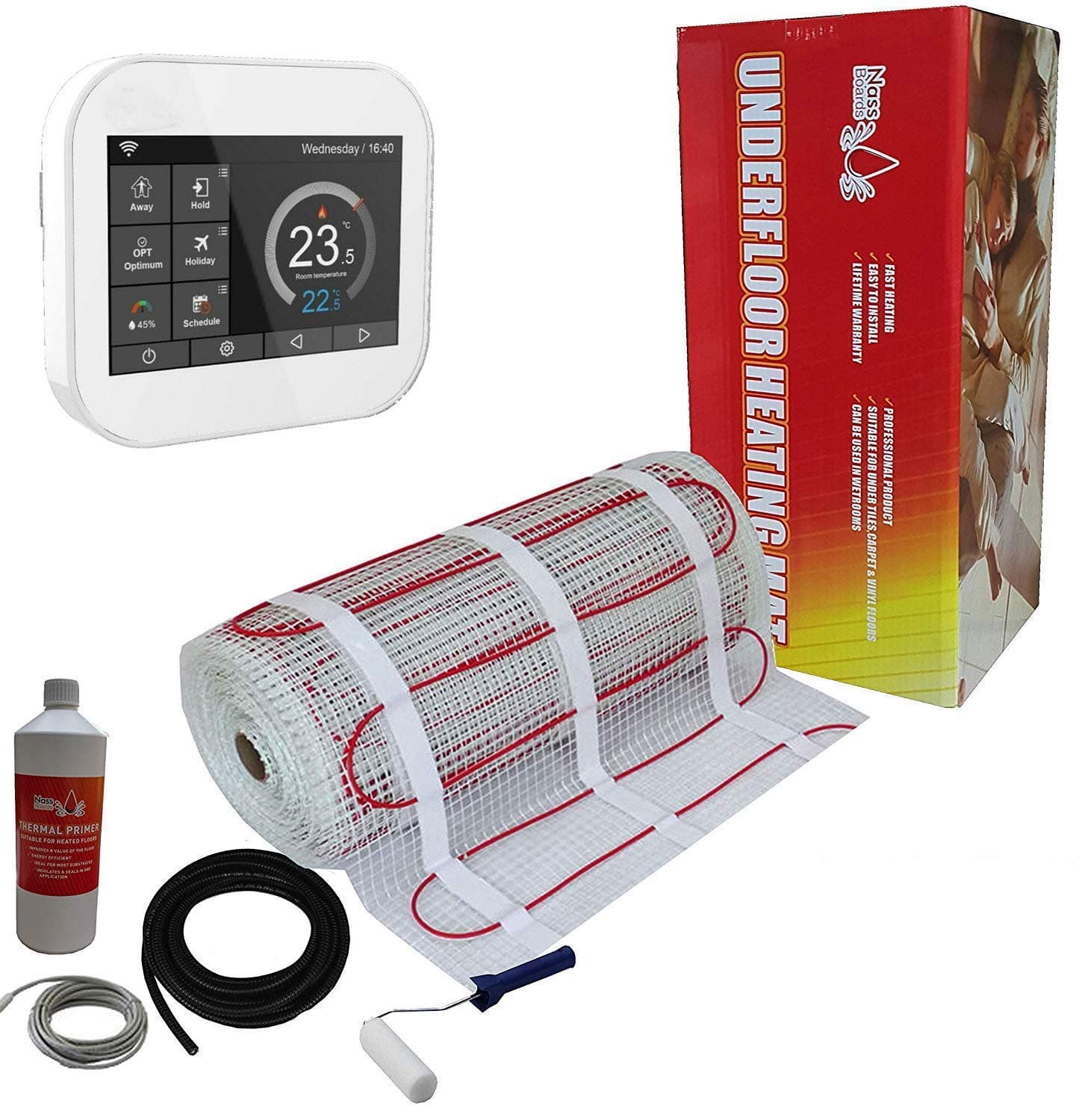 Electric Underfloor Heating kit 150w - 22.0m2 - White Smart WiFi Thermostat