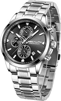 MEGALITH Mens Watches Chronograph Waterproof Analogue Quartz Wrist Watches for Men Luminous Date