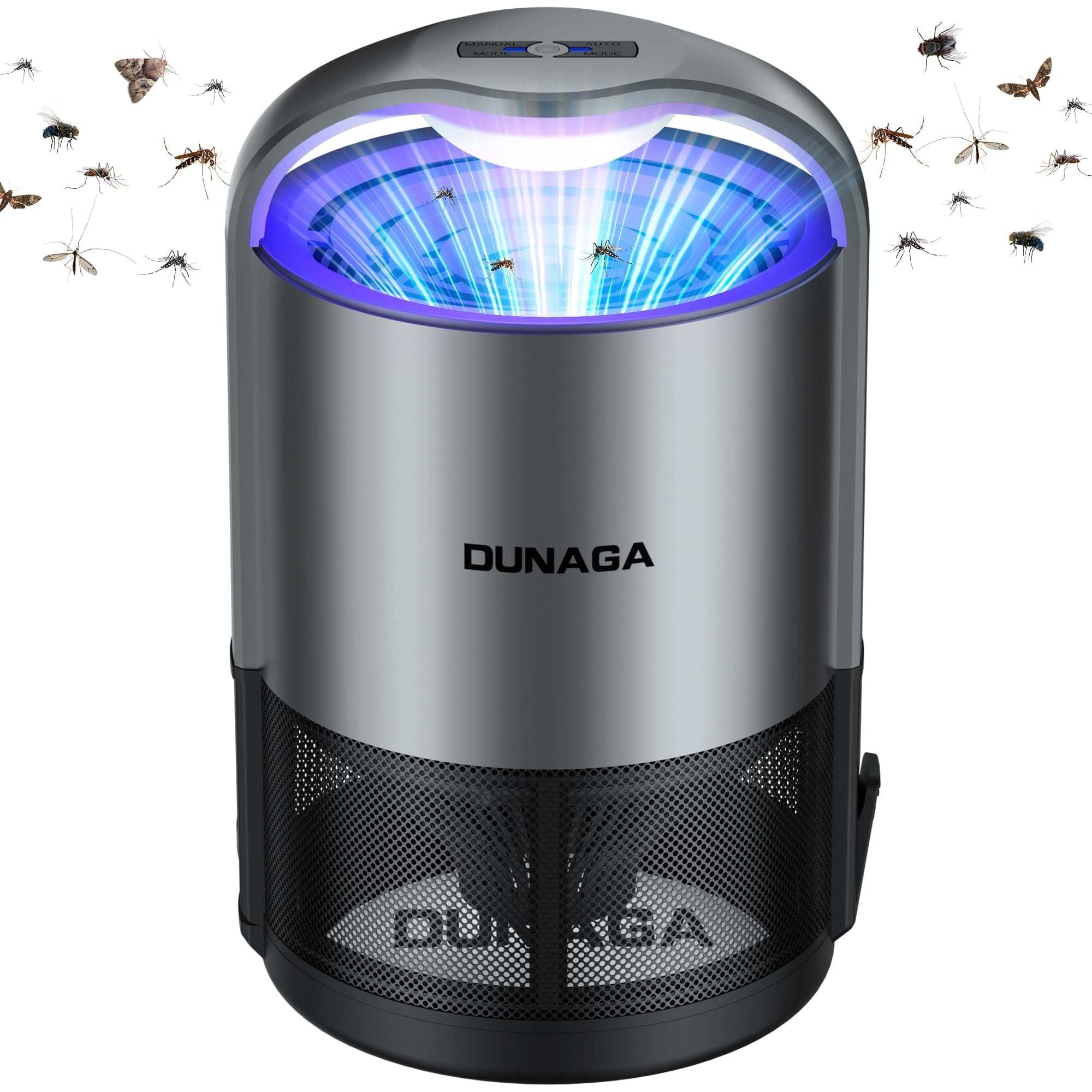 Automatic Home Insect Trap – Indoor Fly, Gnat, and Mosquito Traps with 10 Sticky Glue Boards,Auto Gray