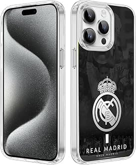 Phone Case Cover Compatible with iPhone Real Protective Madrid Clear Protect Compatible with iPhone 15 Pro Max Anti-Protective Clear Transparent, Colour-2