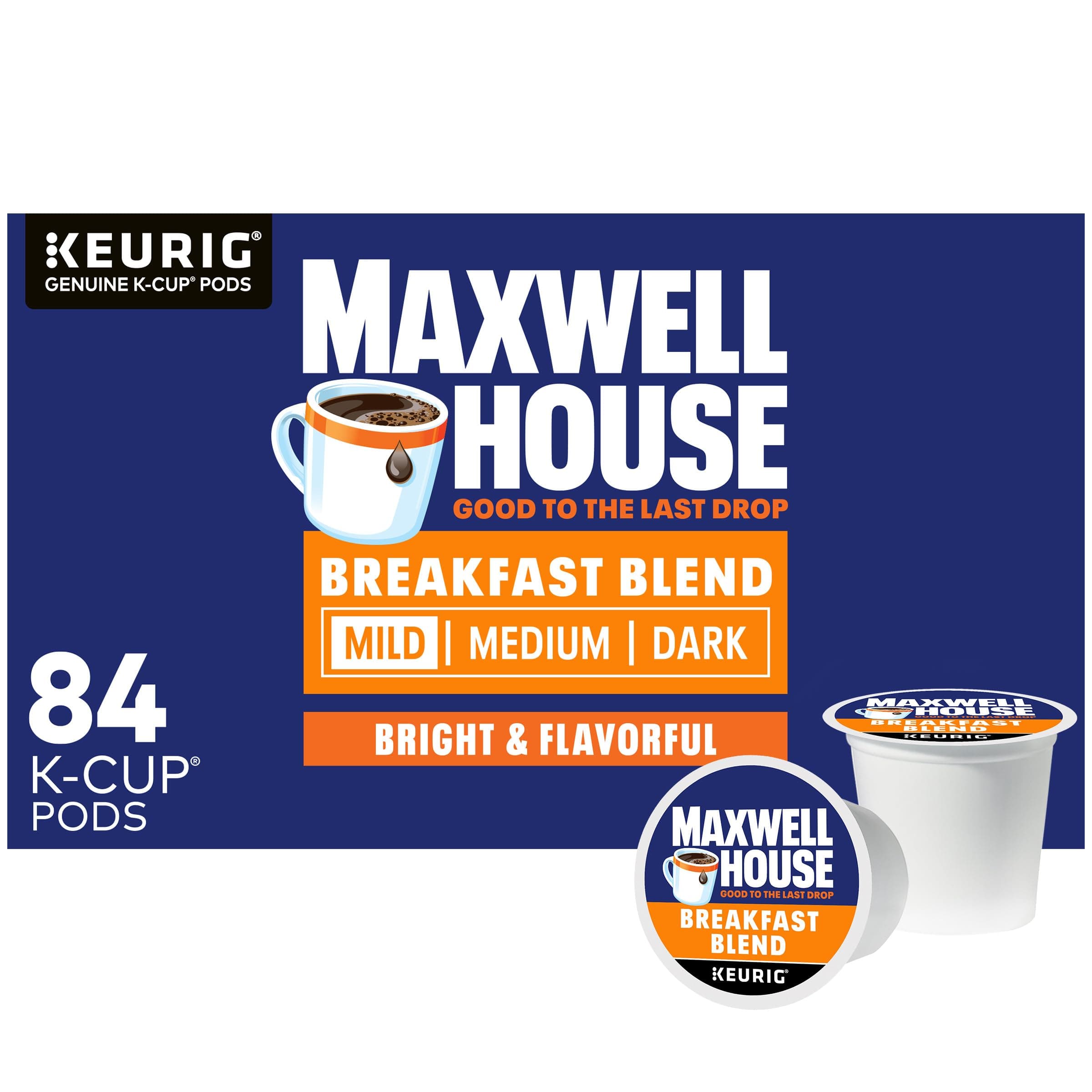 Maxwell House Breakfast Blend Coffee, K-CUP Pods, 84 Count