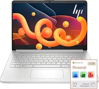 HP Ultra Slim Laptop for Students and Business | 1 Year Office 365 | Intel Quad-Core, 8GB RAM | 1.6TB Storage (1TB Cloud, 512GB External and 128GB SSD) | Windows 11 Home, no Earbuds, Silver
