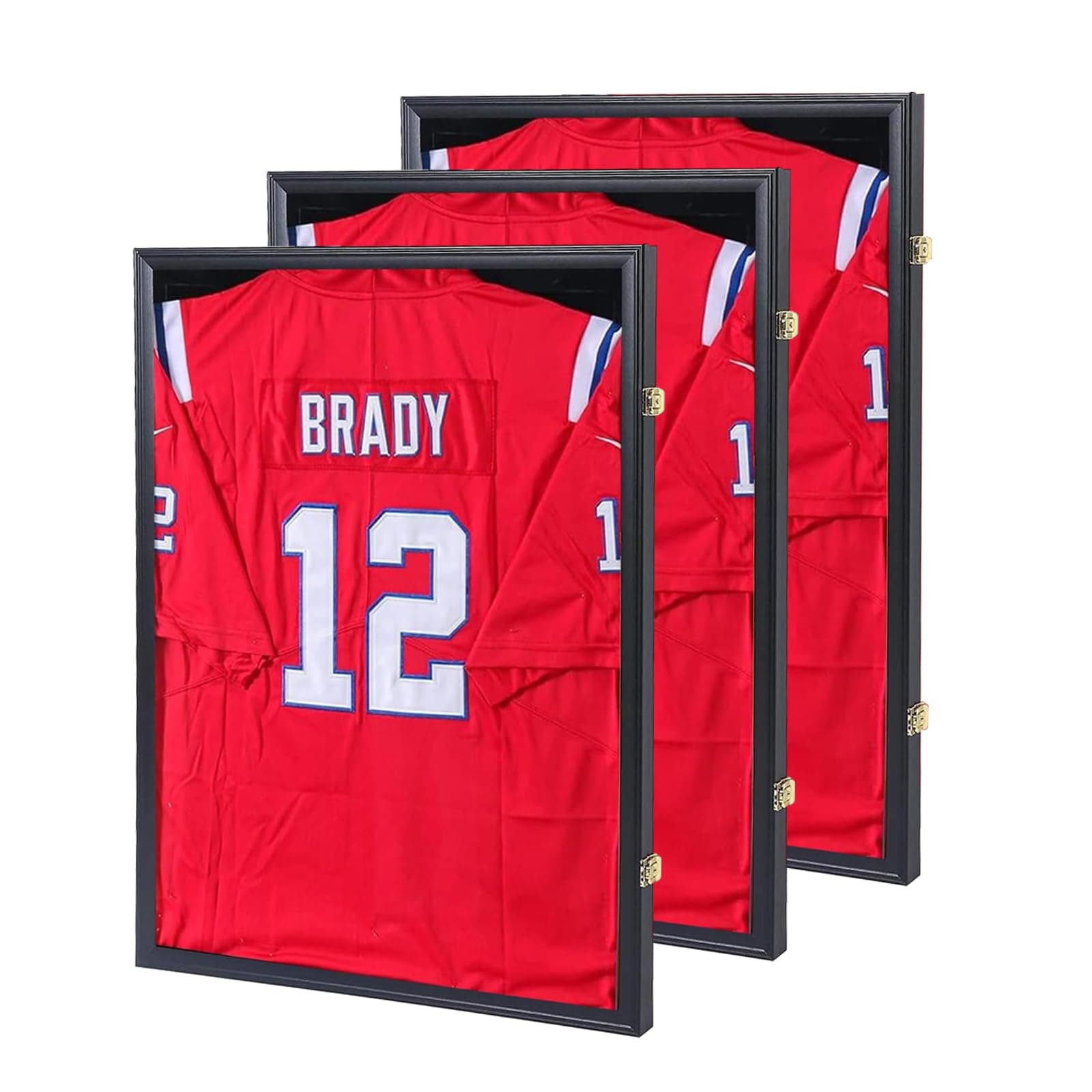 Jersey Frame Display Case 3 Pack - Jersey Display Case Jersey Shadow Box with Uv Protection Acrylic and Hanger for Baseball Basketball Football Soccer Hockey Sport Shirt and Uniform,Black Finish