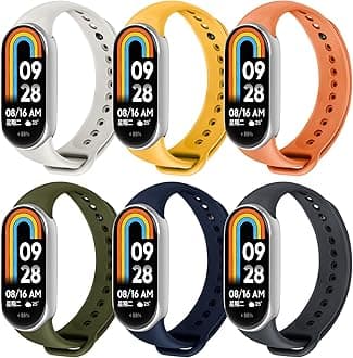 Ainiv Strap Replacement Compatible with Xiaomi Mi Band 7/Mi Band 6/Mi Band 5/Mi Band 4/Mi Band 3, 1/2/3/20pcs Silicone/Knitted/Stainless Steel Replacement Watchband Adjustable Sports Strap