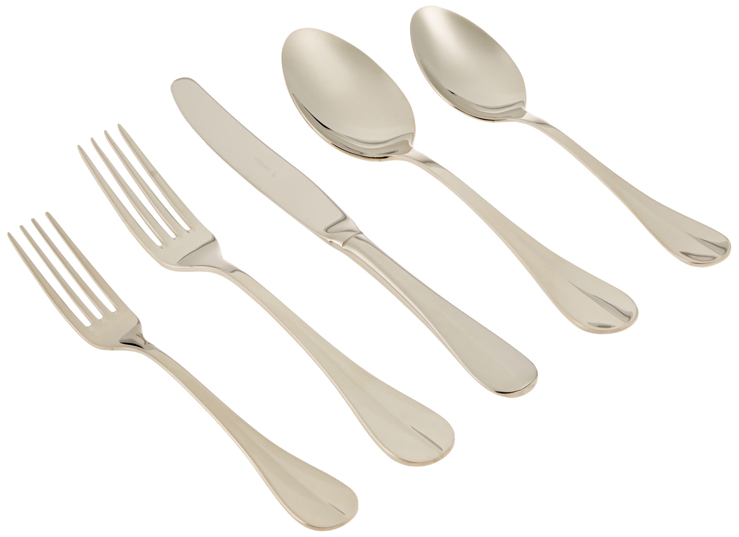 Herdmar Memphis Flatware Placesetting, Mirror Stainless