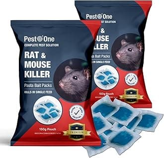 SISI UK Pest O One Rat & Mouse Killer Pasta Bait Sachets 300g (30 x 10g) Rodent Bait Single Feed Brodifacoum 0.0025% w/w