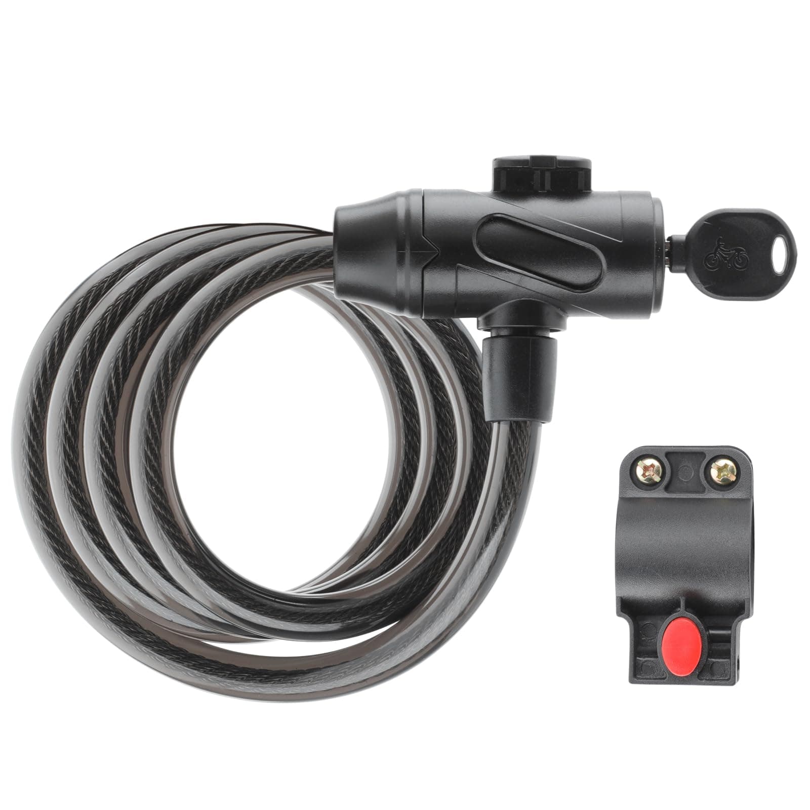 Gotrax LockGuard Scooter Locks, 4 Feet Bike Locks Cable, Heavy Duty Anti Theft Bicycle Lock with Mounting Bracket and 2 Keys, Cable Lock Suitable for Scooters and Bikes (Key Lock)