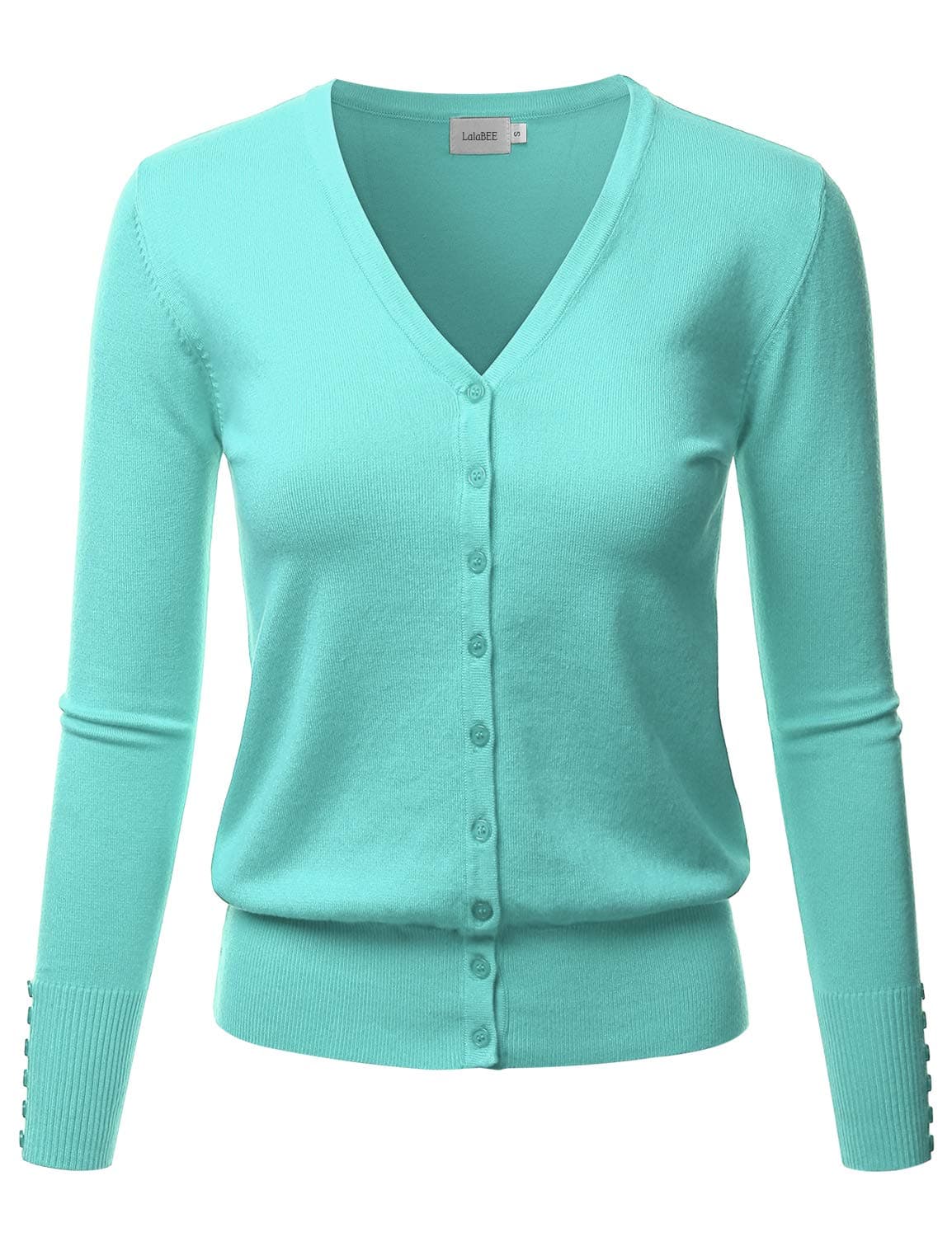 Women's V-Neck Long Sleeve Button Down Sweater Cardigan Soft Knit